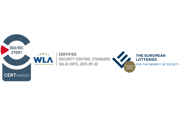 Logos von links nach rechts: Certivation, WLA, The European Lotteries